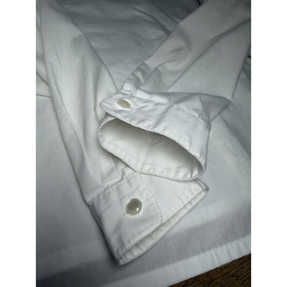 Bob Mackie Wearable Art White Button Front Shirt XL Iridescent Swirl Sequins - Picture 6 of 7